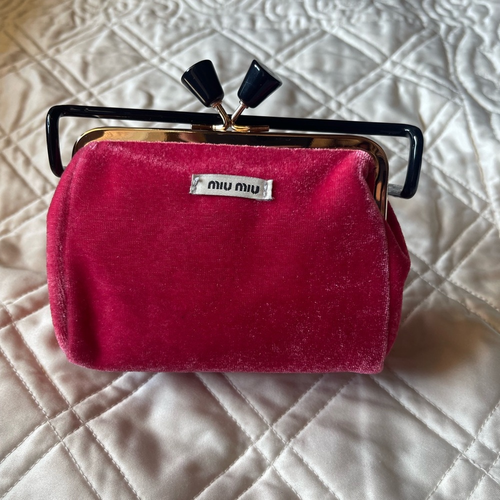 Miu Miu Pink Velvet Cosmetic Case